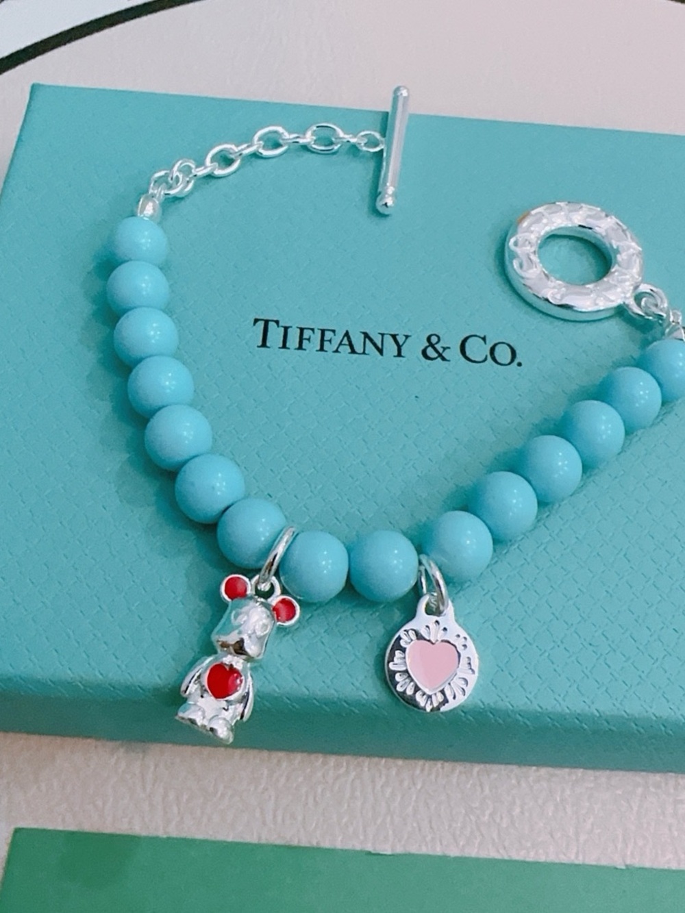 Tiffany & Co. Kids Turquoise Beaded Charm Bracelet